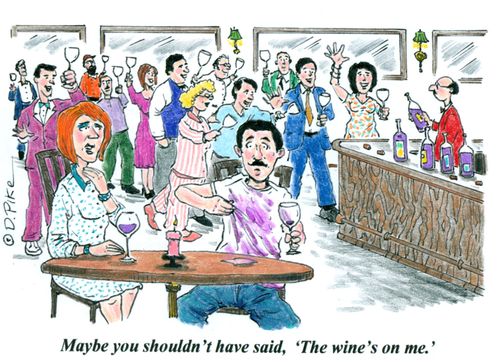 'Maybe you shouldn't have said, 'The wine's on me.''