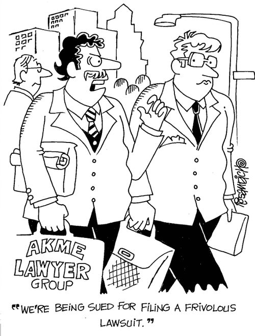 'We're being sued for filing a frivolous lawsuit.'