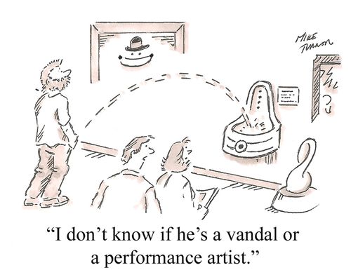 "I don't know if he's a vandal or a performance artist."