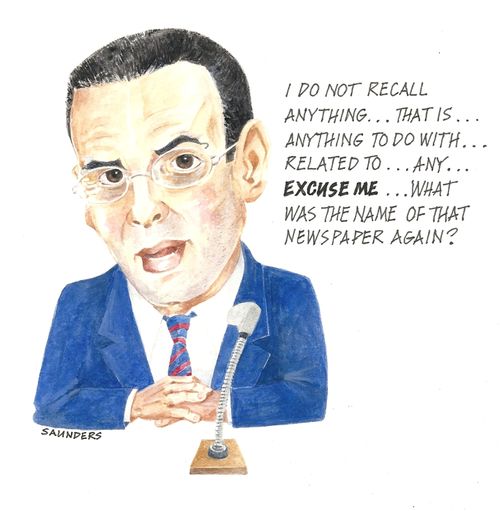 James Murdoch: 'I do not recall anything...that is...anything to do with...related to...any...excuse me...what was the name of that newspaper again?'