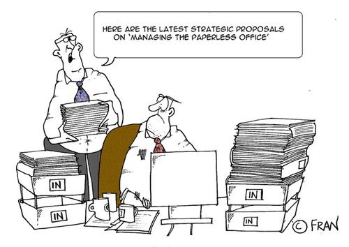 Here are the latest strategic proposals on 'managing the paperless office'.