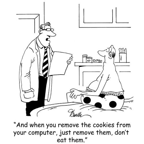 'And when you remove the cookies from the computer, just remove them, don't eat them.'