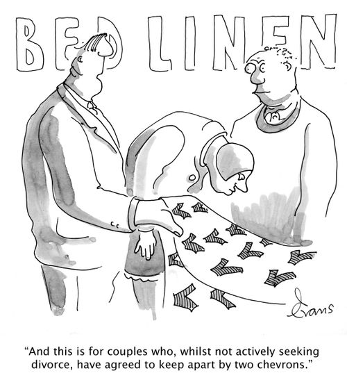 'And this is for couples who, whilst not actively seeking divorce, have agreed to keep apart by two chevrons.'