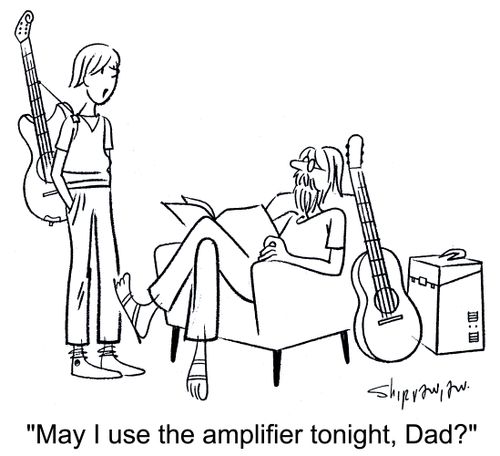 'May I use the amplifier tonight, Dad?'