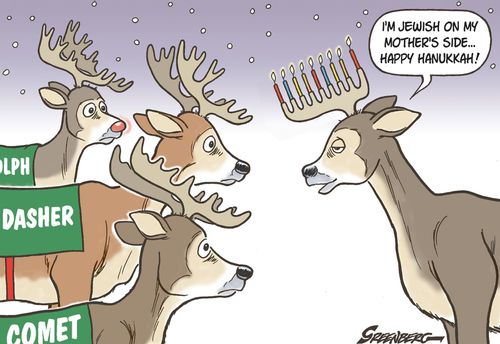 'I'm Jewish on my mother's side...Happy Hanukkah!'