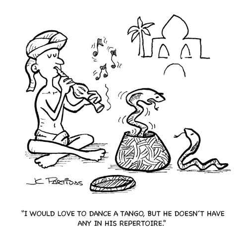 'I would love to dance a tango, but he doesn't have any in his repertoire.'