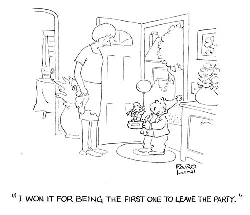 'I won it for being the first one to leave the party.'