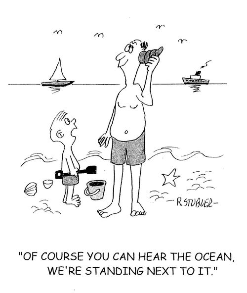 'Of course you can hear the ocean,we're standing next to it.'