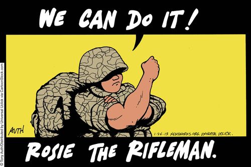 'We can do it! Rosie the rifleman.'
