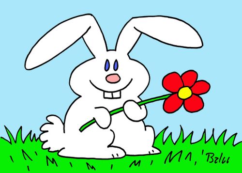Rabbit With Flower.