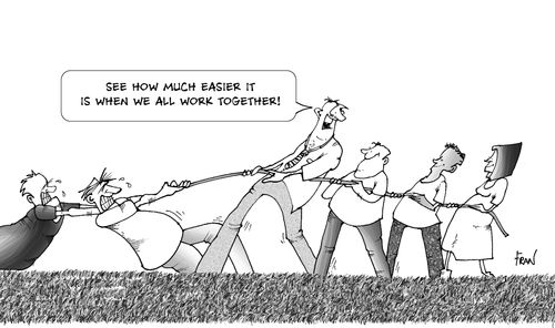 'See how much easier it is when we all work together.'