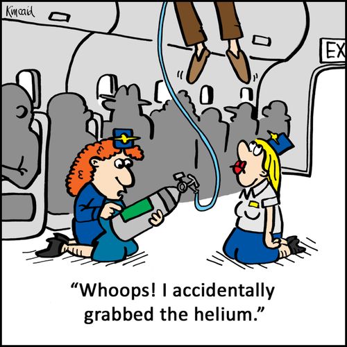 'Whoops! I accidentally grabbed the helium.'