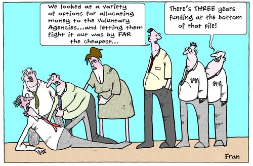 'We looked at a variety of options for allocating money to the Voluntary Agency...and letting them fight it out was by FAR the cheapest...'
