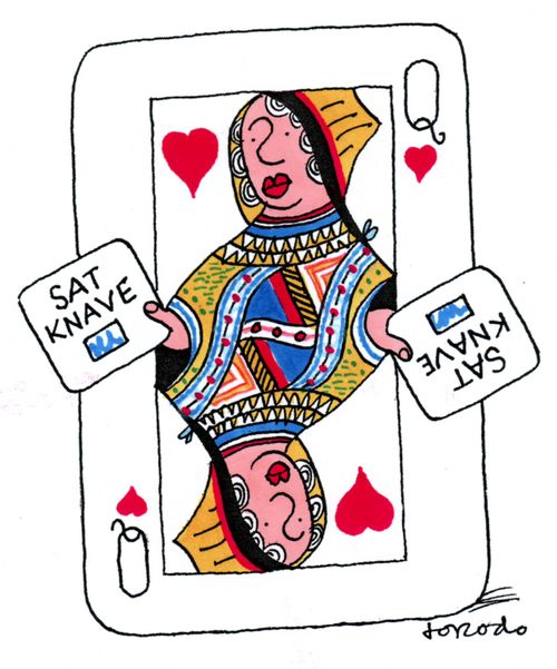 Queen of Hearts with Sat Knave.