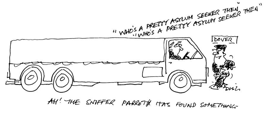 "Ah! The sniffer parrot has found something"