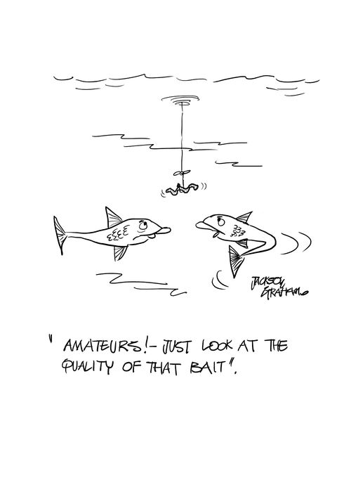 'Amateurs!-just look at the quality of that bait'.