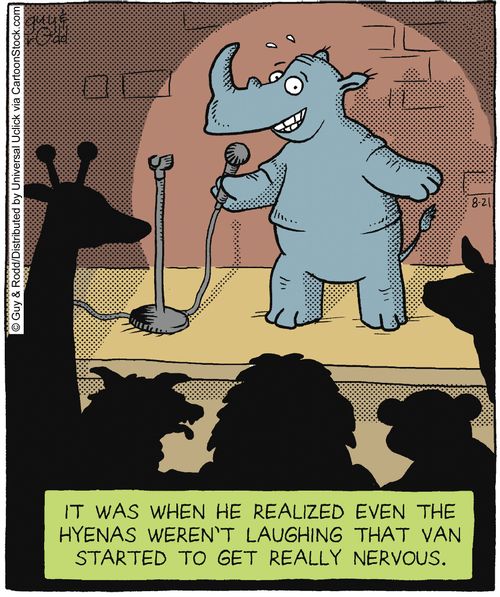 'It was when he realized even the hyenas weren't laughing that Van started to get really nervous.
