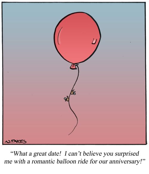 '...I can't believe you surprised me with a romantic balloon ride for our anniversary!'