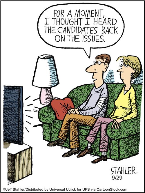 'For a moment, I thought I heard the candidates back on the issues.'