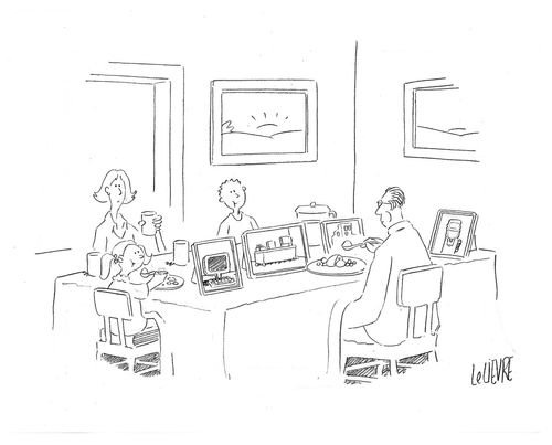 Office pics on dinner table.