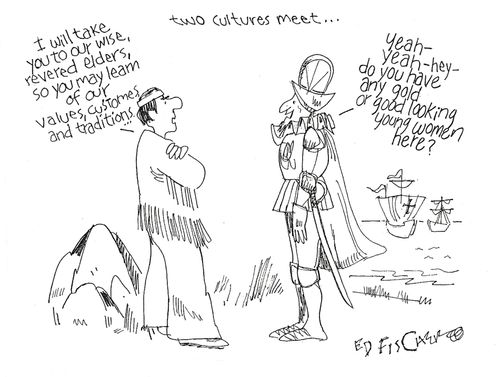 Two cultures meet.
