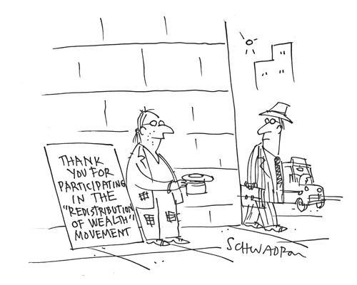 'Thank you for participating in the 'Redistribution of Wealth' movement.'