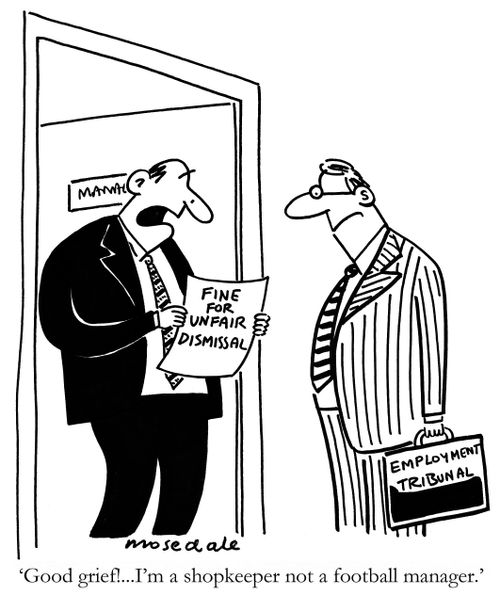 'Good grief!...I'm a shopkeeper not a football manager.'