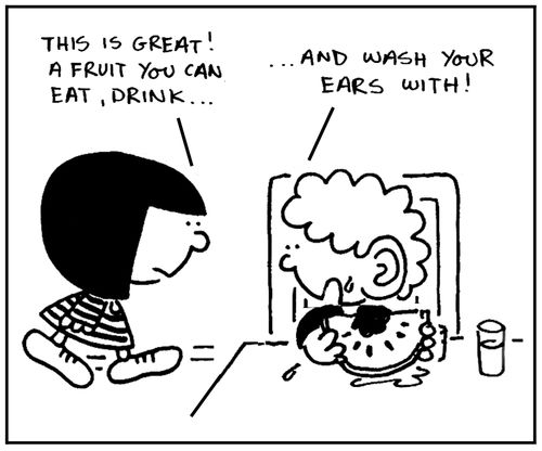 'This is great, a fruit you can eat, drink . . . and wash your ears with.'
