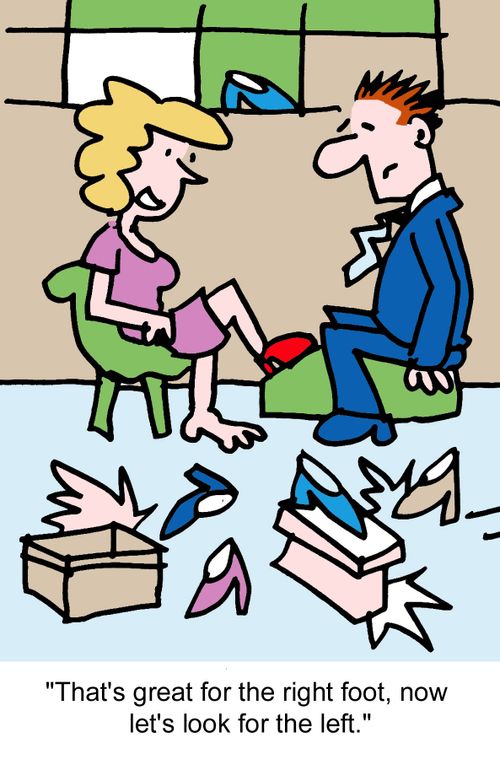 "That's great for the right foot, now let's look for the left."