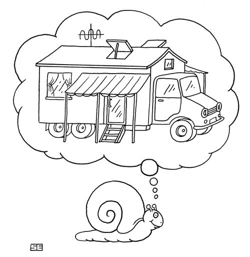 Snail dreams of Motor Home.