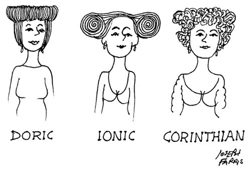 Doric, Ionic and Corinthian.