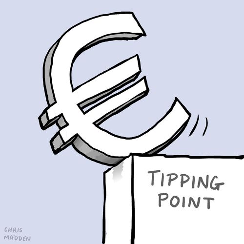 European currency on the edge.