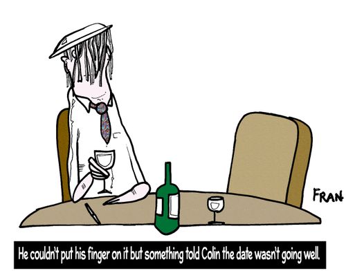 He couldn't put his finger on it but something told Colin the date wasn't going well.