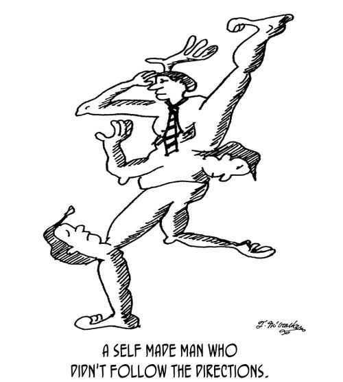 A self made man who didn't follow the directions.