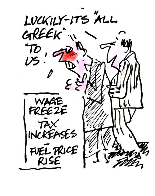 'Luckily it's 'all Greek' to us.'