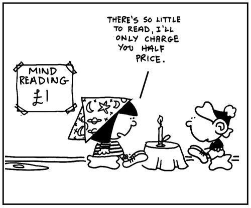 'There's so little to read, I'll only charge you half price.'