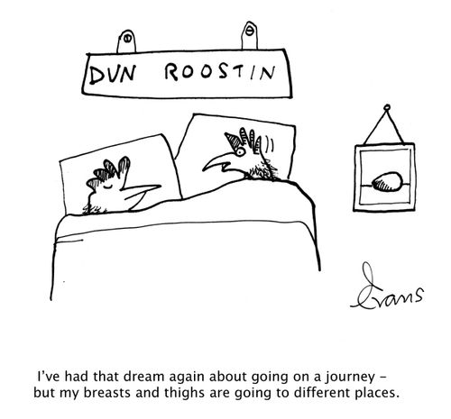 'I've had that dream again about going on a journey - but my breasts and thighs are going to different places.'