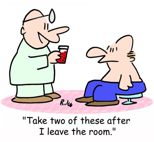 'Take two of these after I leave the room.'