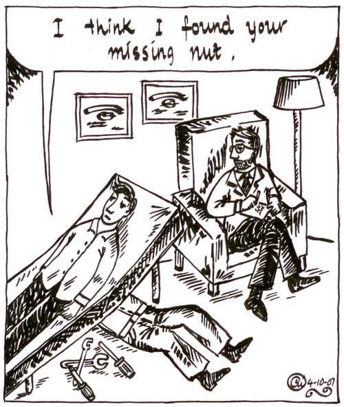'I think I found your missing nut.'