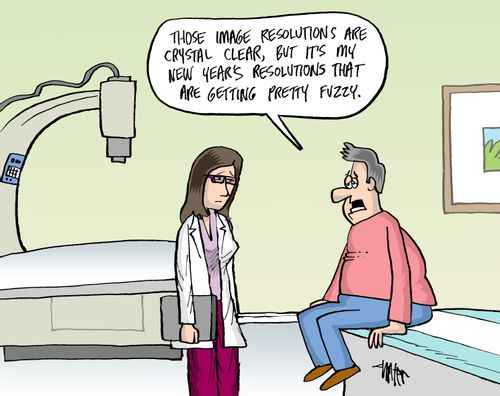 "Those image resolutions are crystal clear, but it's my New Year's resolutions that are getting pretty fuzzy."