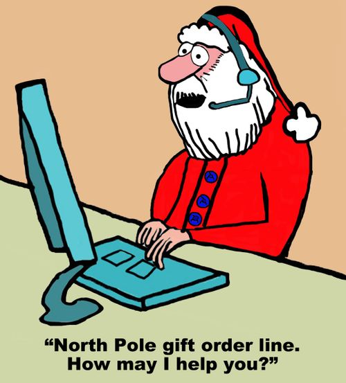 "North Pole gift order line. How may I help you?"