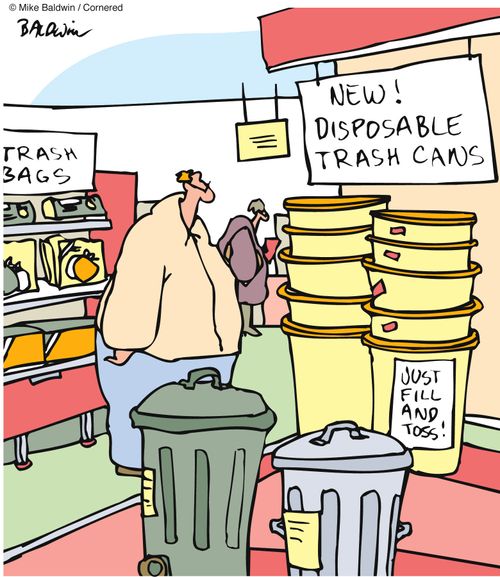 New! Disposable trash cans, just fill and toss.