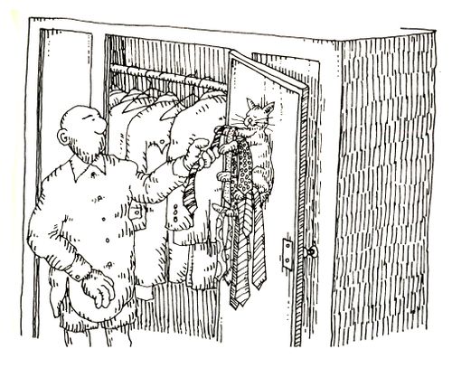 101 uses of a dead cat: tie rack.