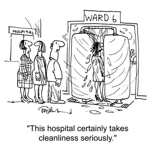 'This hospital certainly takes cleanliness seriously.'