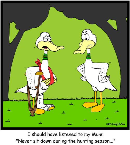 I should have listened to my Mum: 'Never sit down during the hunting season...'