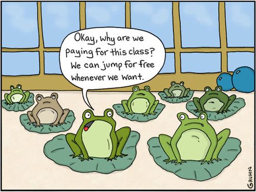 "Okay, why are we praying for this class? We can jump for free whenever we want."