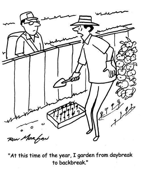 "At this time of the year, I garden from daybreak to backbreak."