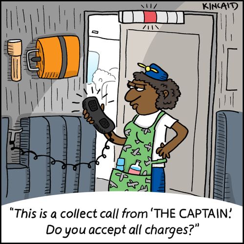 'This is a collect call from 'THE CAPTAIN.' Do you accept all charges?'