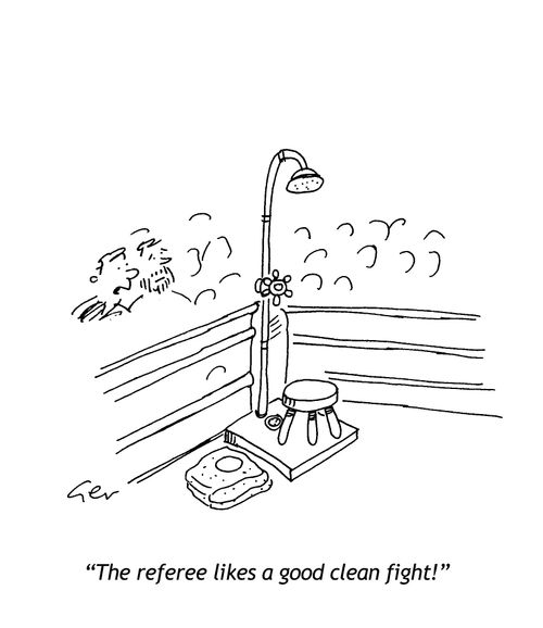 'The ref likes a good clean fight!'
