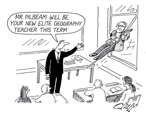 'Mr. Pilbeam will be your new elite geography teacher this term.'